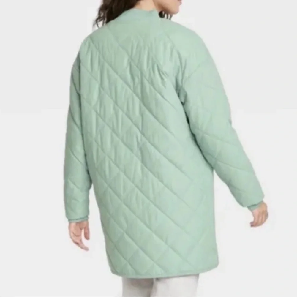 Universal Thread Quilted Jacket Green Plus Size Spring NEW - Picture 5 of 11